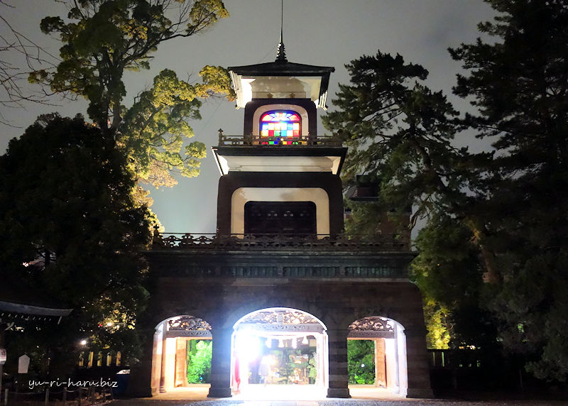 尾山神社ライトアップ 23年1月8日 プチ初詣 金沢 能登おすすめ観光スポット